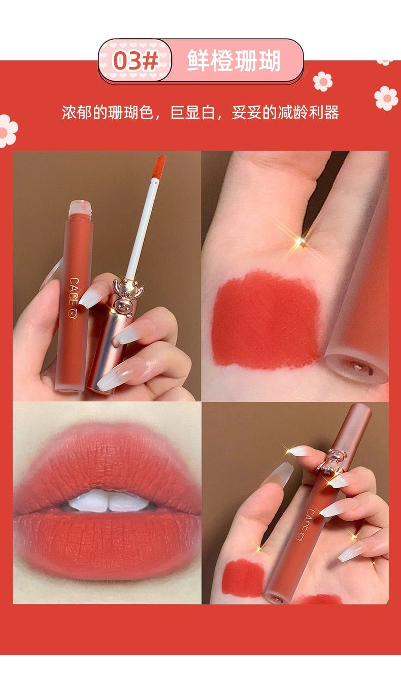 Matte Velvet Bear Liquid Lipstick - lip, lip gloss, lip stick, make up, make up brush Kawaii Babe