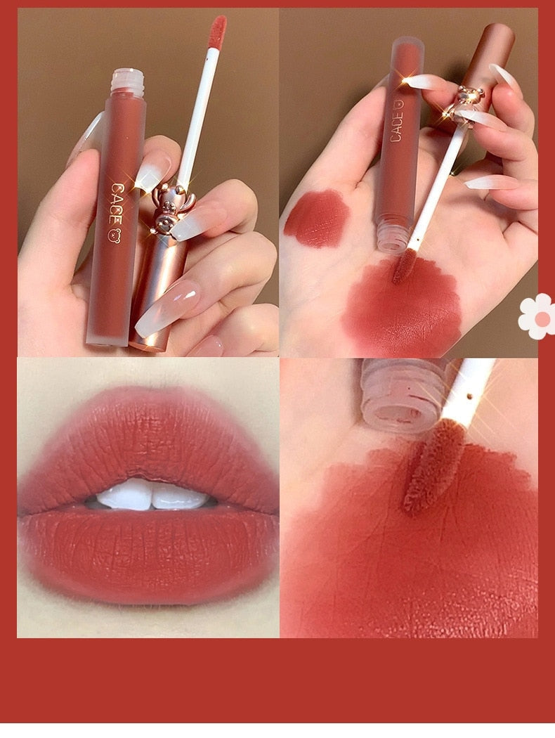 Matte Velvet Bear Liquid Lipstick - lip, lip gloss, lip stick, make up, make up brush Kawaii Babe