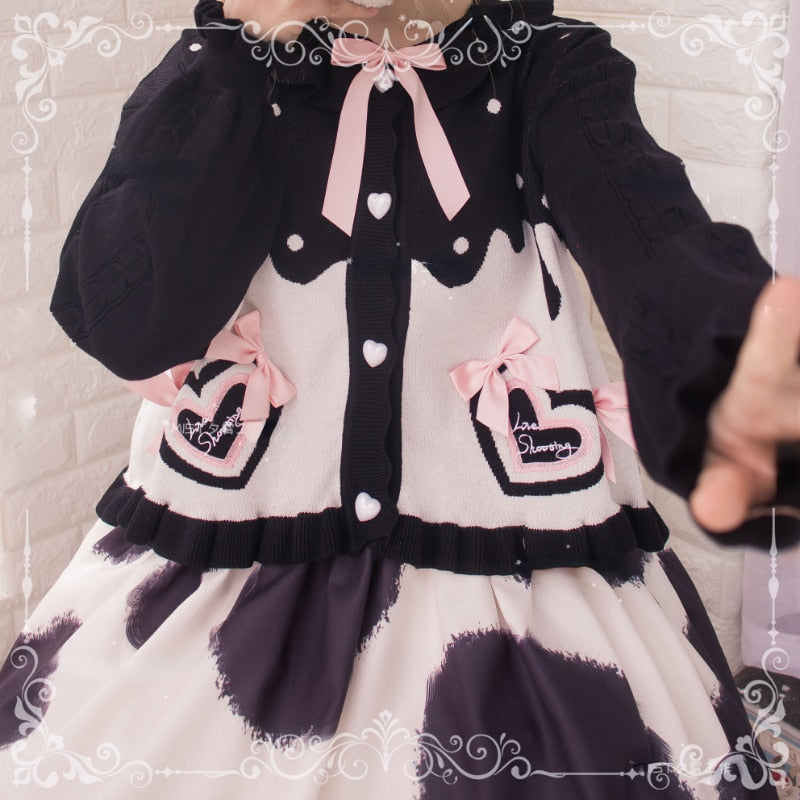 Melty candy knit cardigan - bows - cardigan - kawaii - lolita - outerwear