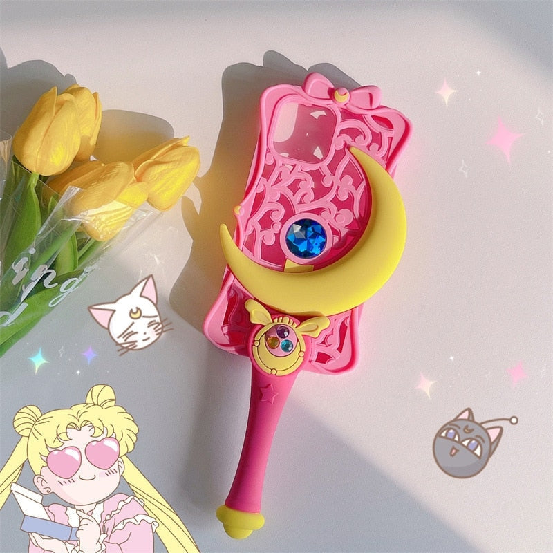 Moon Wand iPhone Case - anime, iphone, iphone 14, iphone cases, magical girl Kawaii Babe