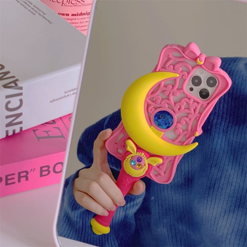 Moon Wand iPhone Case - anime, iphone, iphone 14, iphone cases, magical girl Kawaii Babe