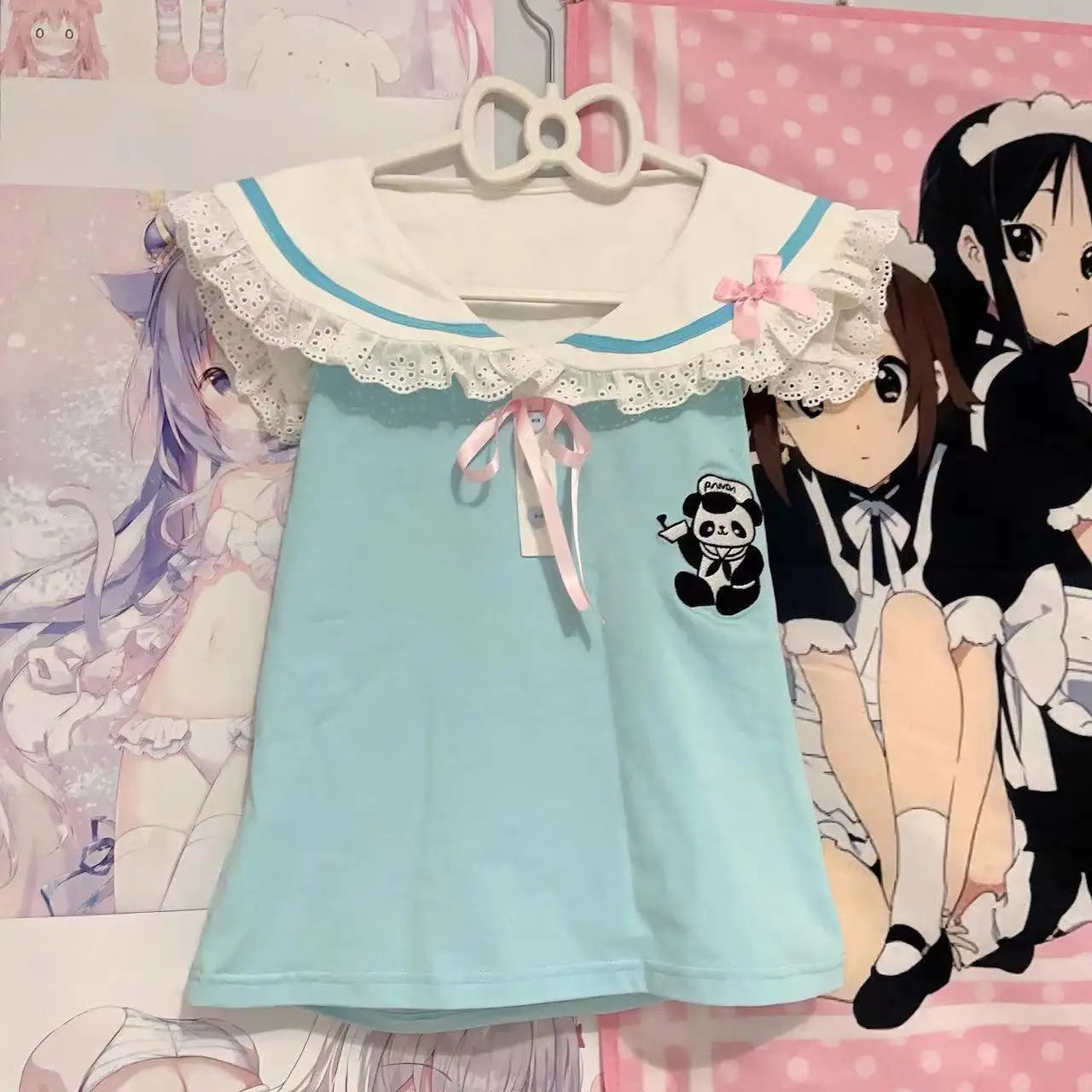 Panda medic collared blouse - collared - menhera - peter pan - shirts - t-shirt