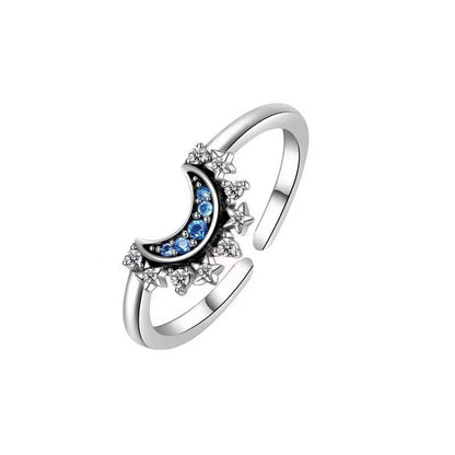 Eleganter stapelbarer Ring mit Sonne und Mond