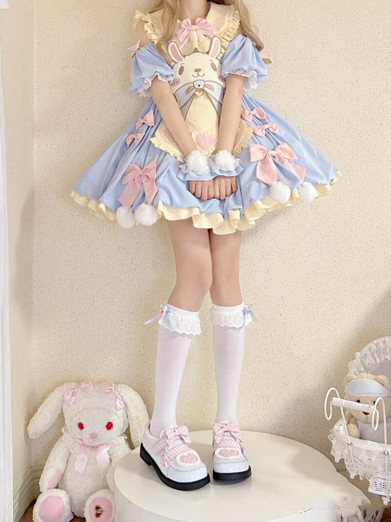 Pastel easter bunny lolita dress - apron dress - bunnies - bunny - rabbit -