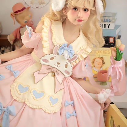 Pastel easter bunny lolita dress - apron dress - bunnies - bunny - rabbit -