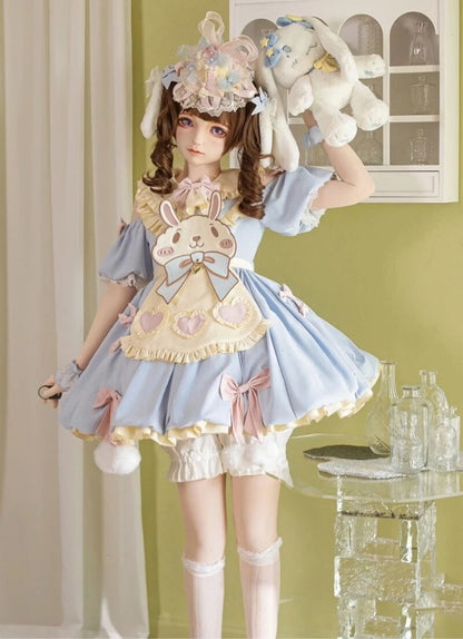 Pastel easter bunny lolita dress - apron dress - bunnies - bunny - rabbit -