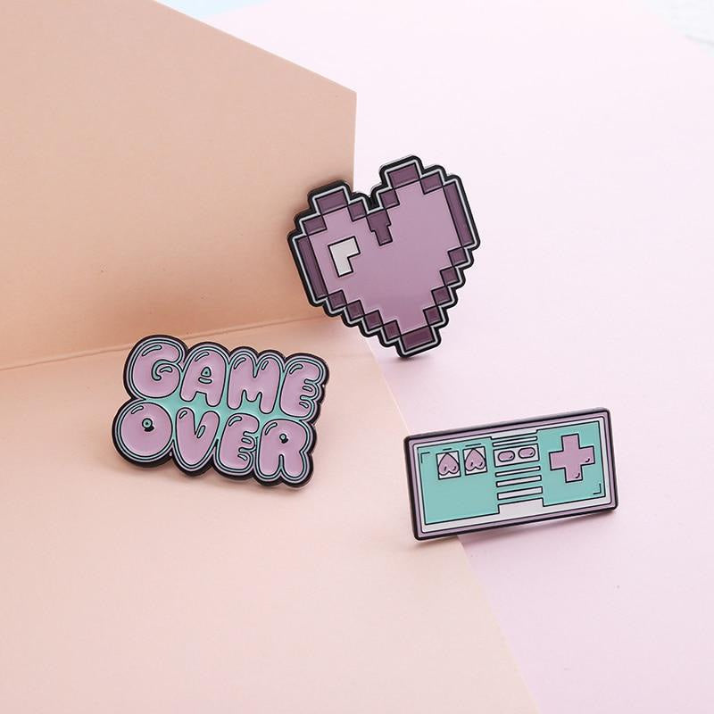 Pastel gamer enamel pins - badge - controller - enamel pin - pins - fairy kei