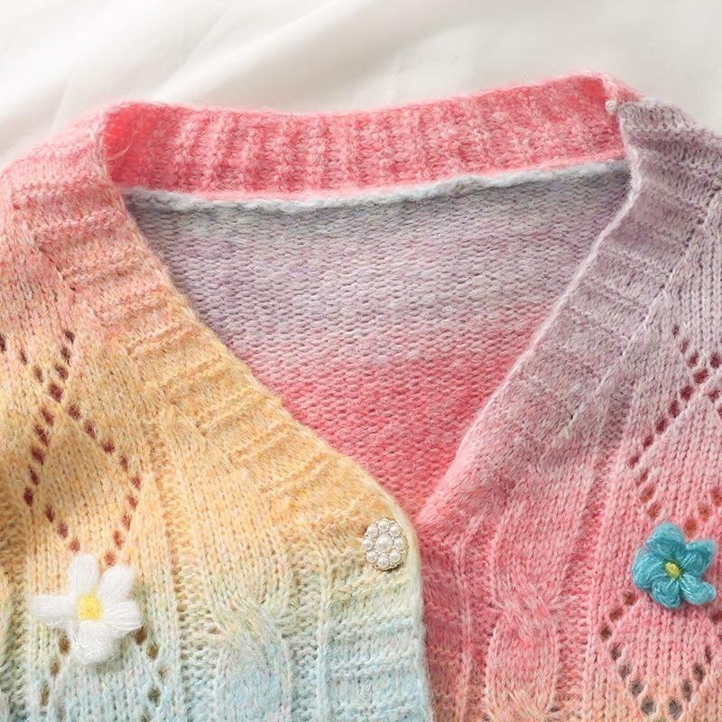 Pastel Rainbow Cardigan - 70s, cardigan, cardigan sweater, cardigans, fairy kei