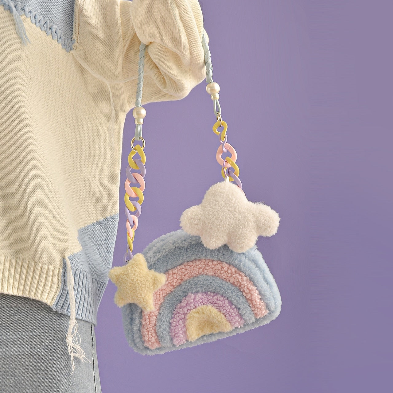 Pastel Rainbow Cloud Purse - bags, handbag, handbags, pride, purses Kawaii Babe