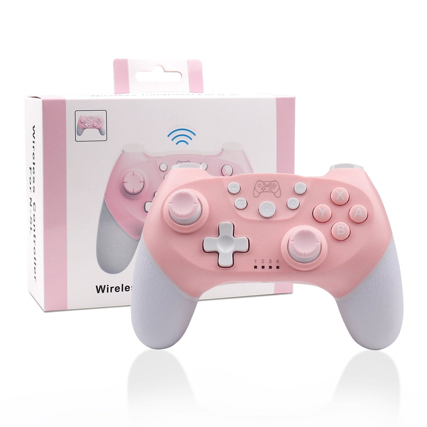 Pink bluetooth game controller for pc/switch - animal crossing - controller