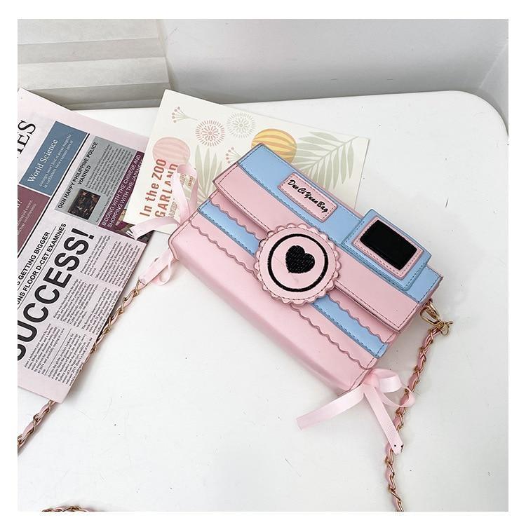 Pink Camera Shoulder Bag - bags, camera, cameras, cross body, crossbody