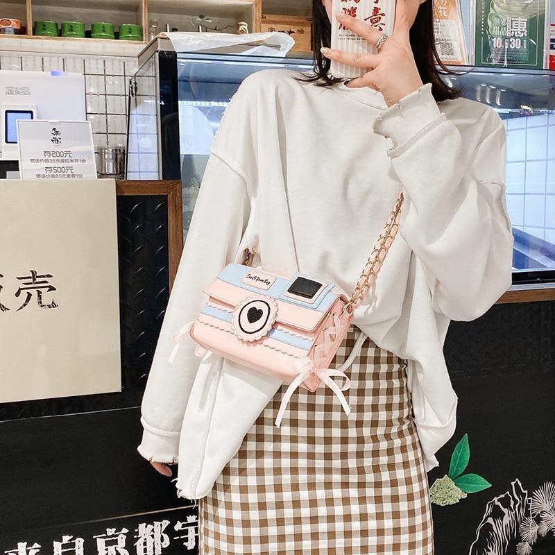 Pink Camera Shoulder Bag - bags, camera, cameras, cross body, crossbody