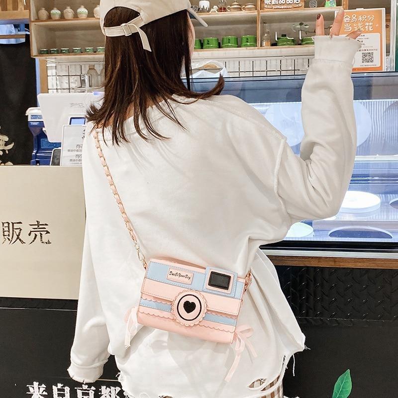 Pink Camera Shoulder Bag - bags, camera, cameras, cross body, crossbody
