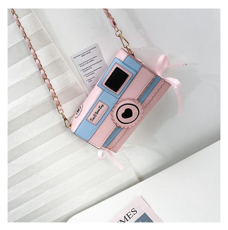 Pink Camera Shoulder Bag - bags, camera, cameras, cross body, crossbody