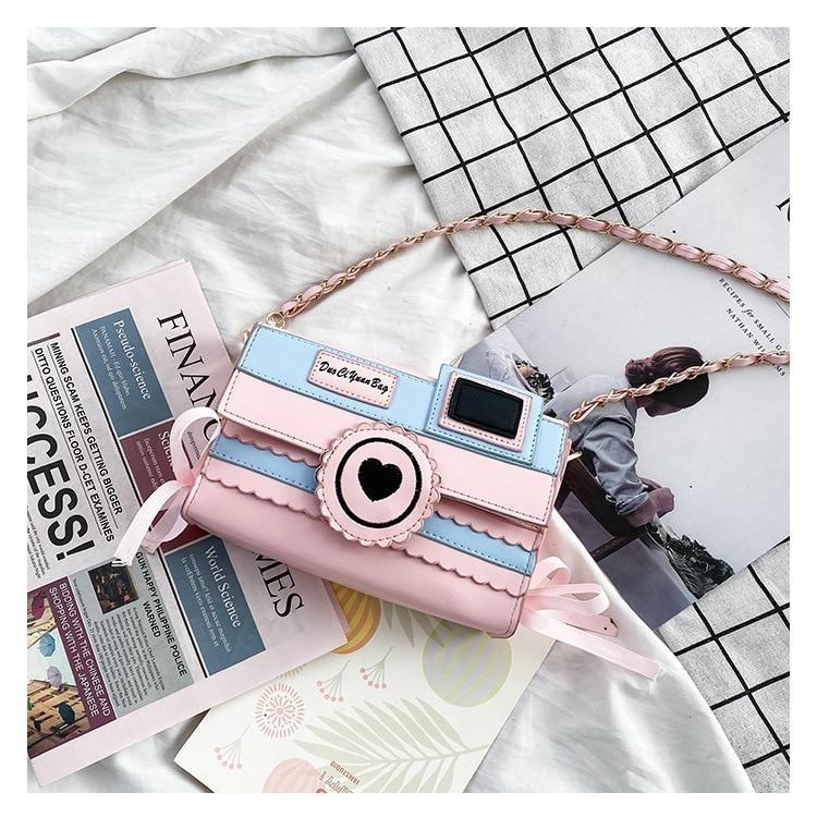 Pink Camera Shoulder Bag - bags, camera, cameras, cross body, crossbody