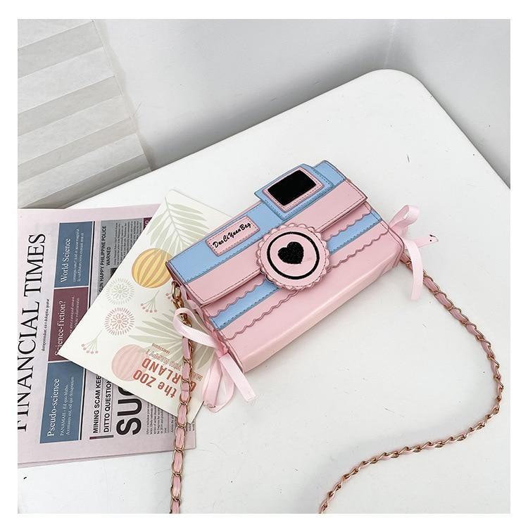 Pink Camera Shoulder Bag - bags, camera, cameras, cross body, crossbody