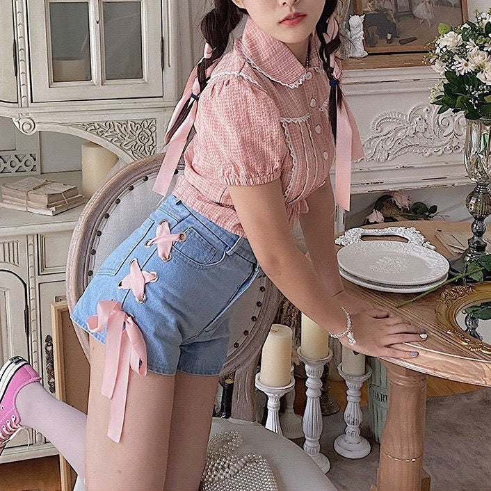 Pink Corset Shorts - Shorts