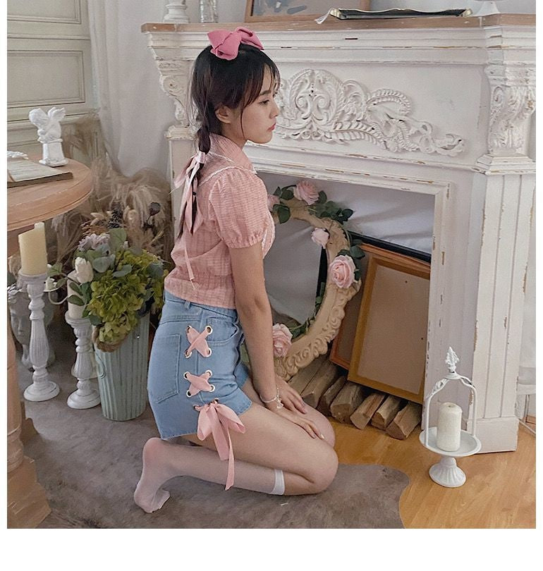 Pink Corset Shorts - Shorts