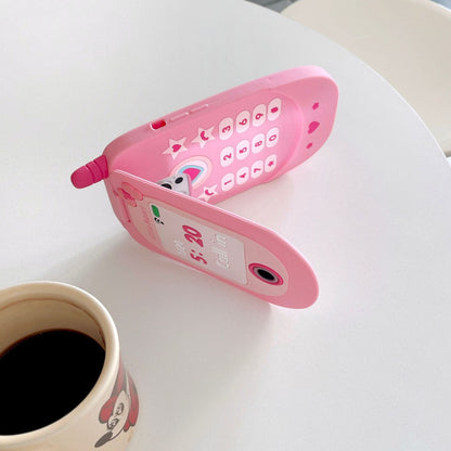 Étui à rabat miroir pour iPhone avec motif cœur et étoile rose