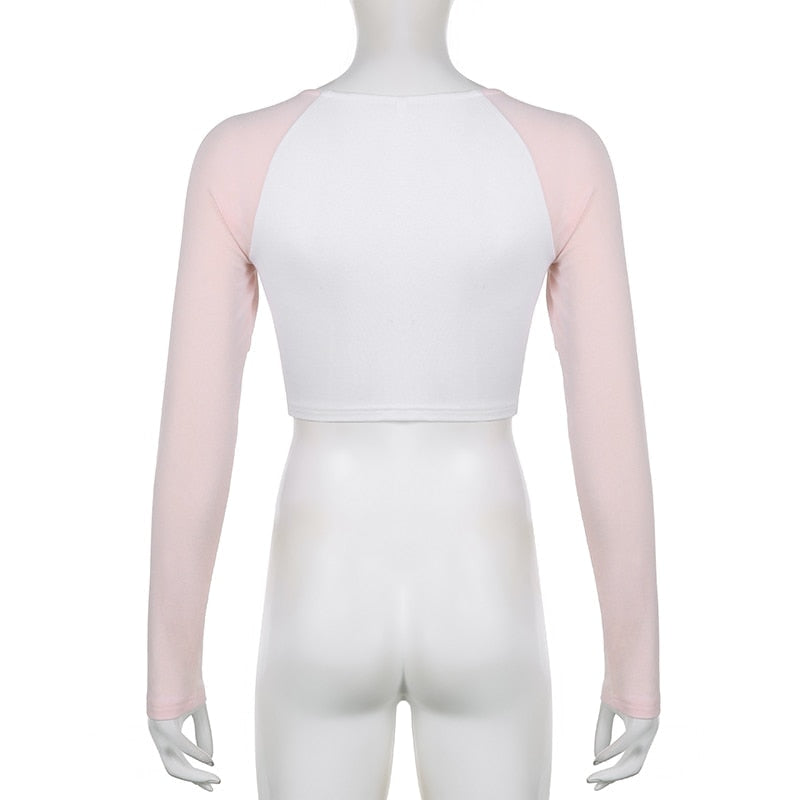 Pink Kitten Long Sleeve Crop Top - coquette, crop tops, dollette, fae, faecore Kawaii Babe