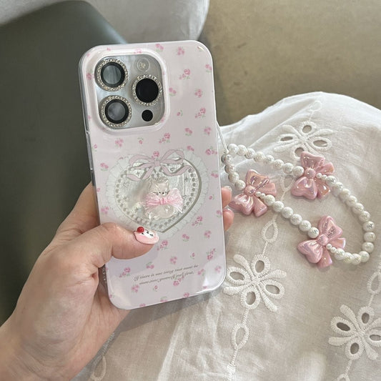 Pink Kitty Heart Bowknot iPhone Case SK530