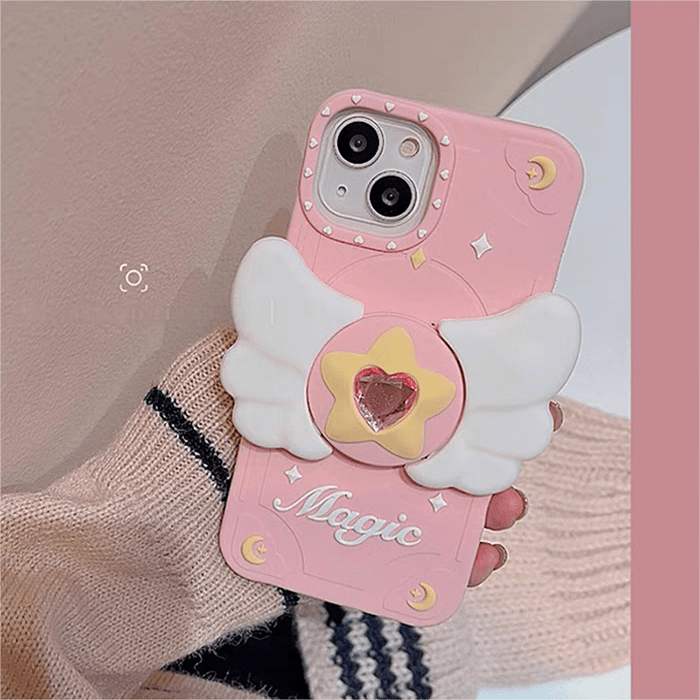 Pink Magic Moving Wings iPhone Case