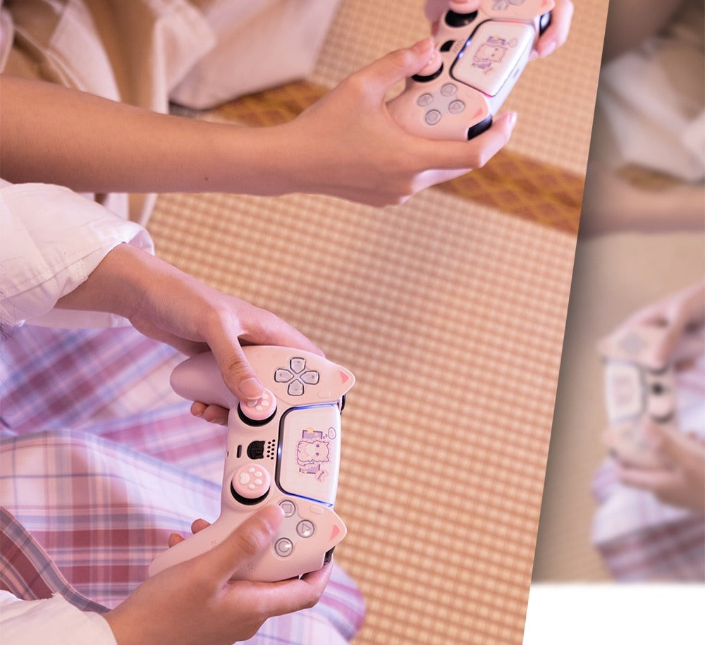 Pink neko ps5 & switch controller covers - controller cover - covers - nintendo