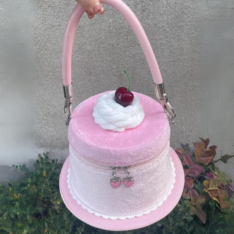 Sac fourre-tout en peluche rose pour pudding aux fraises