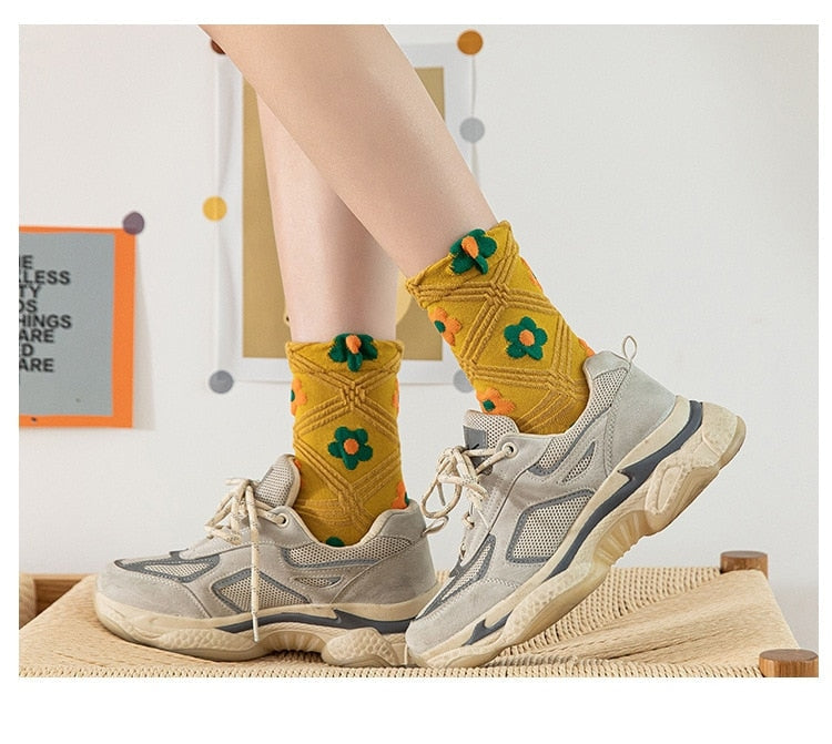 Pink Vintage Floral Sock Set - angelcore, angelic, angels, faecore, fairycore Kawaii Babe