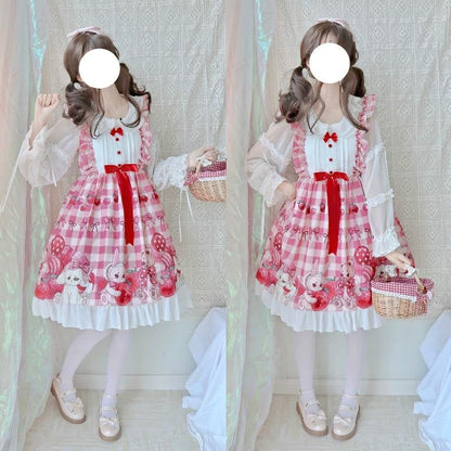 Plaid baby bun dress - bunnies - bunny rabbits - dresses - fairy kei - jsk