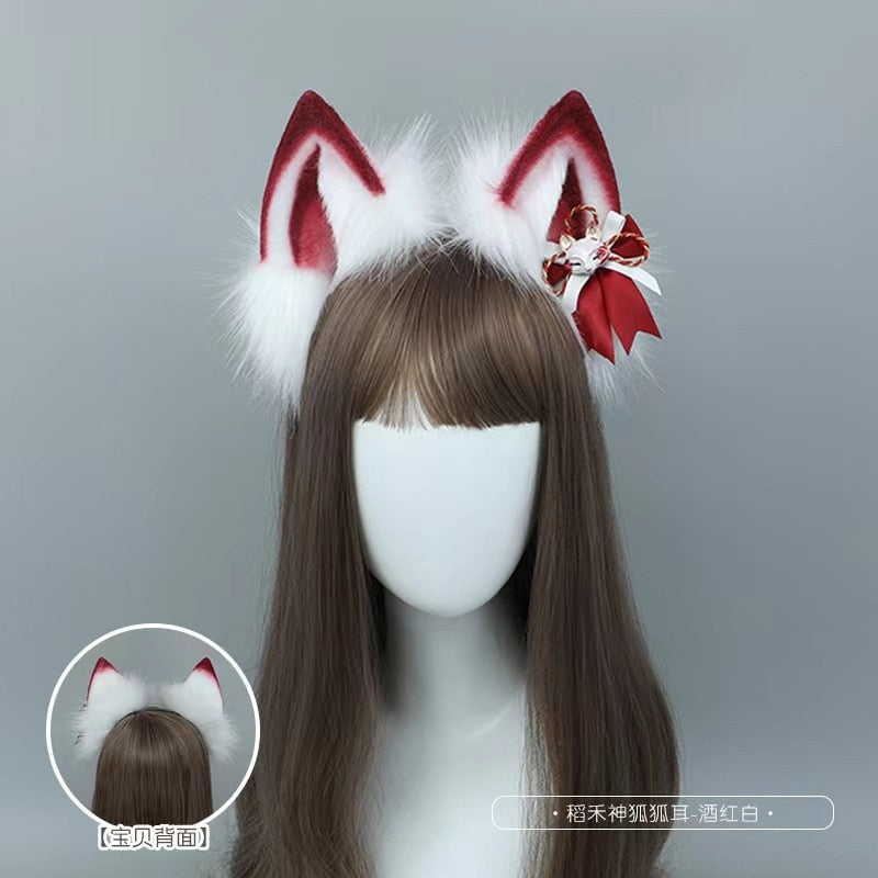 Plaid Fox Ears - cat ears, fox ear, furry, kitten