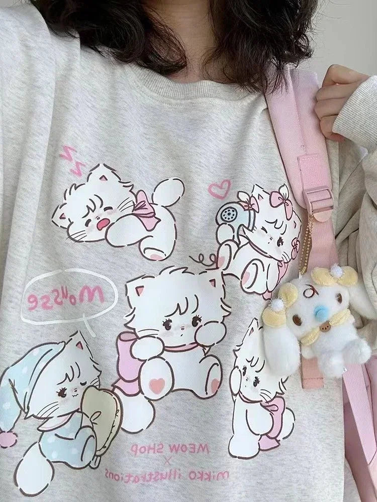 Playful kitten long sleeve top - cat sweater - cats - long sleeve - nekos