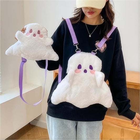 Sac à dos Ghost en peluche à bandoulière