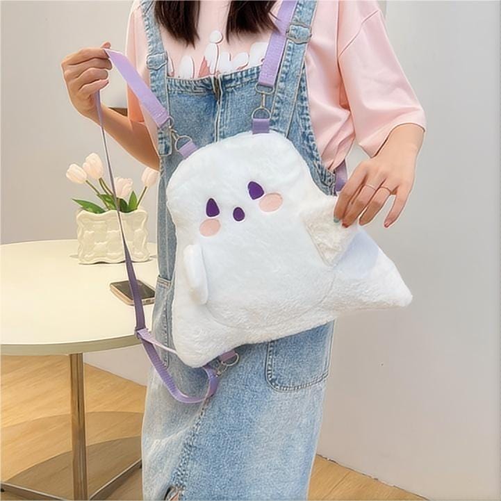 Sac à dos Ghost en peluche à bandoulière