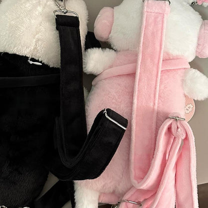 Sac bandoulière en peluche avec chat Ribbit et écouteurs