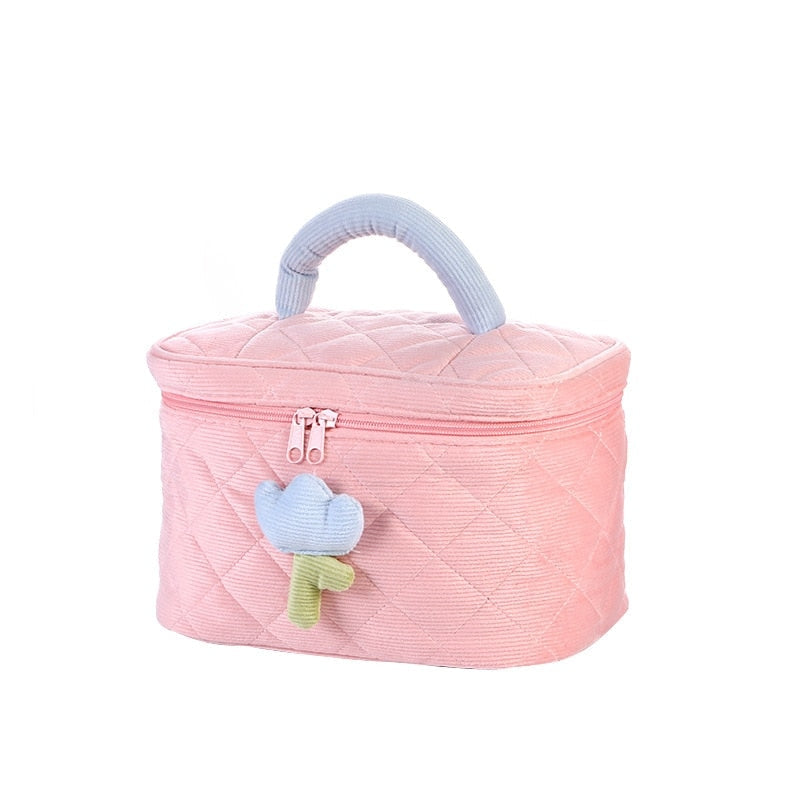 Plush Tulip Make-Up Case - bags, flowers, makeup bag, tulip Kawaii Babe