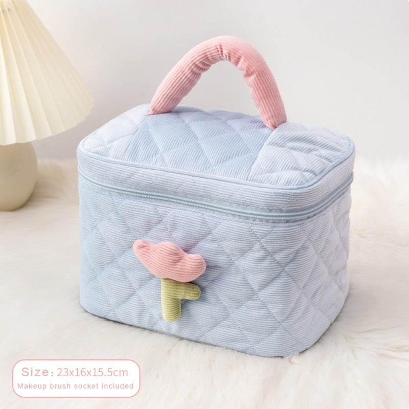 Plush Tulip Make-Up Case - bags, flowers, makeup bag, tulip Kawaii Babe