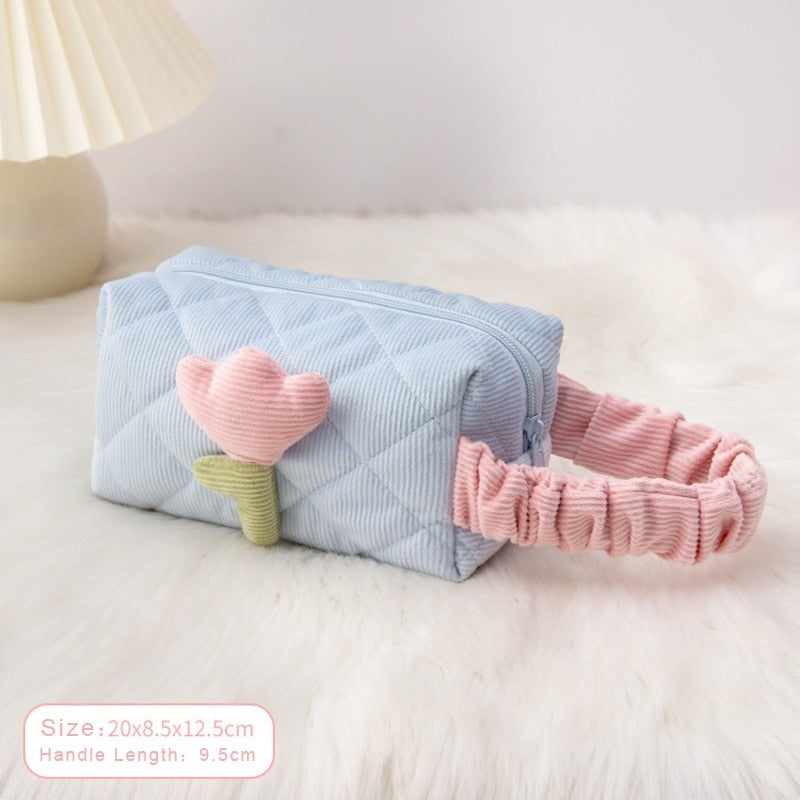 Plush Tulip Make-Up Case - bags, flowers, makeup bag, tulip Kawaii Babe
