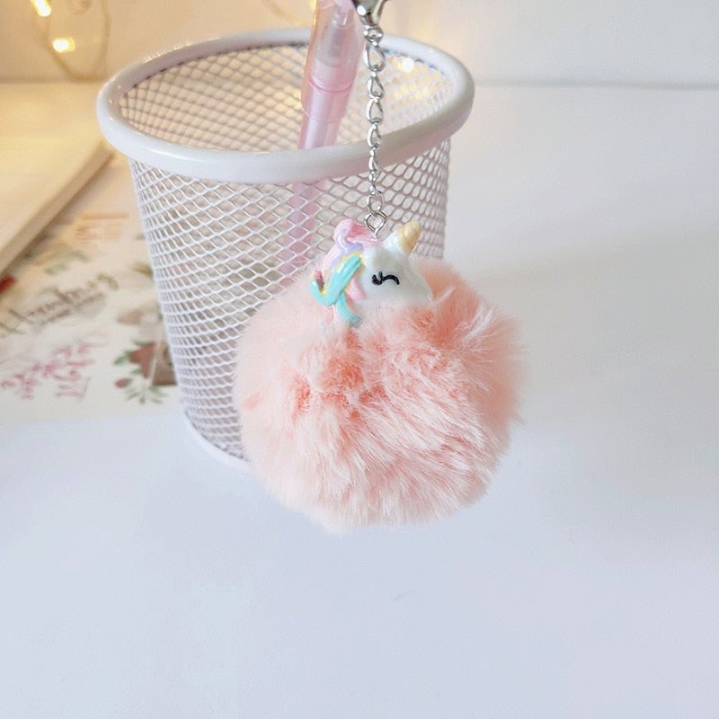 Plush Unicorn Pompom Pens - fairy-kei, pastelcore, pen, stationary, unicorn Kawaii Babe