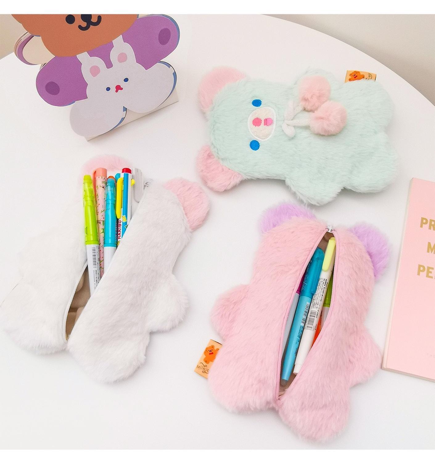 Stationary Pastel Bag Fuzzy Bear