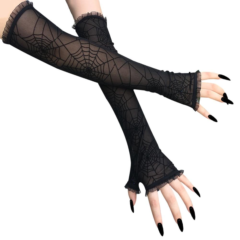 Black Gloves Web Lace Spider