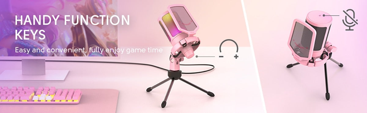 Professional pink streaming microphone - egirl - egirls - electronics - gamer -