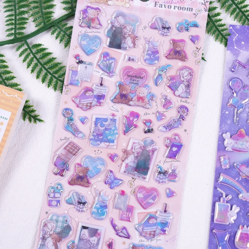 Purple Palace Sticker Sheets - bunnies, scrapbooking, sticker, sticker sheets Kawaii Babe
