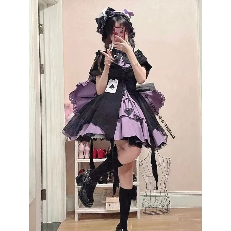 Purple spade lolita dress - goth dress - girl - jsk - lolita