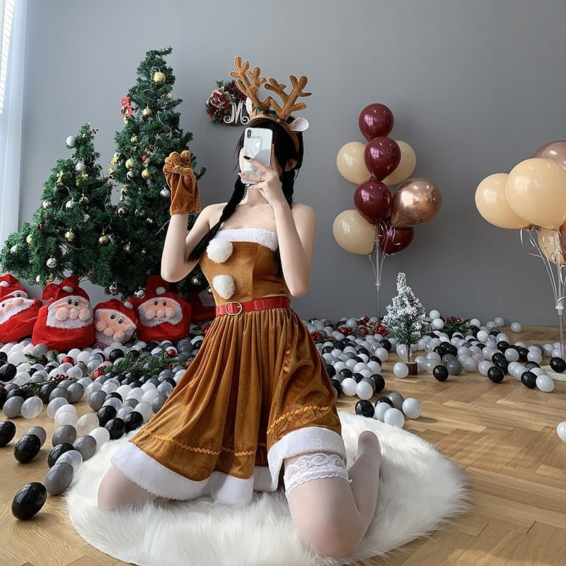 Reindeer Baby Outfit - christmas, festive, holiday dress, holidays, reindeer