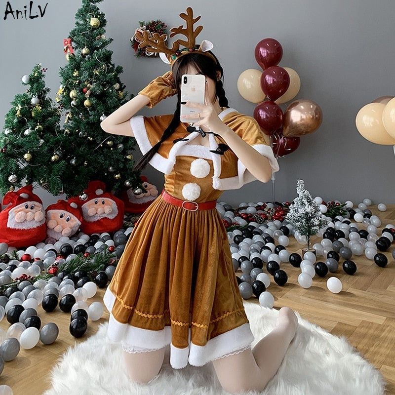 Reindeer Baby Outfit - christmas, festive, holiday dress, holidays, reindeer