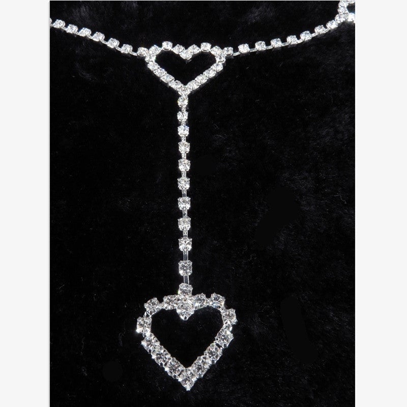 Rhinestone Heart Chain Belt - accessores, accessories, accessorries, accessory, belt