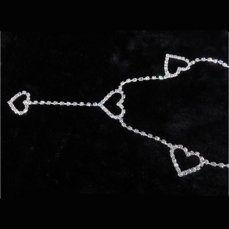 Rhinestone Heart Chain Belt - accessores, accessories, accessorries, accessory, belt