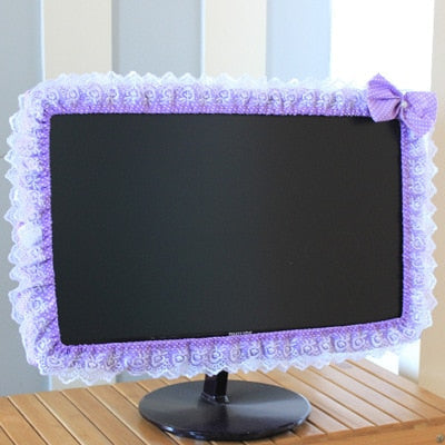 Ribbon & bows monitor cover - kawaii - lace - pastel - ruffled - screen cover