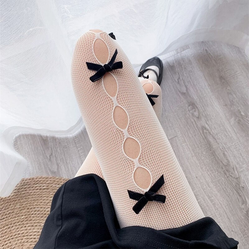 Ribbon Fishnets - fishnet, fishnet socks, stockings, fishnets, nylon